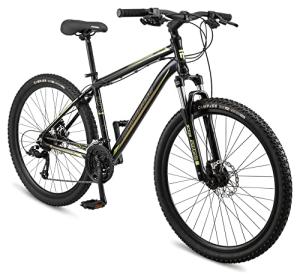 Mongoose Montana Sport Men and Women Mountain Bike, 21-Speed Drivetrain with Trigger Shifters, 27.5-Inch Wheels, 18.5-Inch Large Frame, Black