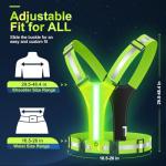 Mpijceu LED Reflective Vest Running Gear – High Visibility Rechargeable Light Up Vest for Night Running, Cycling & Walking | Adjustable Safety Vest for Men & Women