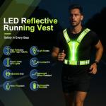 Mpijceu LED Reflective Vest Running Gear – High Visibility Rechargeable Light Up Vest for Night Running, Cycling & Walking | Adjustable Safety Vest for Men & Women