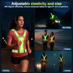 Mpijceu LED Reflective Vest Running Gear – High Visibility Rechargeable Light Up Vest for Night Running, Cycling & Walking | Adjustable Safety Vest for Men & Women
