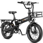 Jasion Electric Bike Adults, 20" Fat Tire Ebike, 1200W Foldable Electric Bike with 480WH Removable Battery,28MPH 55 Miles,Full Suspension E-Bike for Beach Snow,UL Certified, EB7 2.0