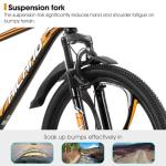 HH HILAND 26" MTB Mountain Bike for Men Women Adults, 18-Speed, Disc Brake, Lightweight Aluminum Frame, 6-Spoke Wheel, Orange