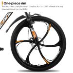 HH HILAND 26" MTB Mountain Bike for Men Women Adults, 18-Speed, Disc Brake, Lightweight Aluminum Frame, 6-Spoke Wheel, Orange