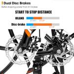 HH HILAND 26" MTB Mountain Bike for Men Women Adults, 18-Speed, Disc Brake, Lightweight Aluminum Frame, 6-Spoke Wheel, Orange