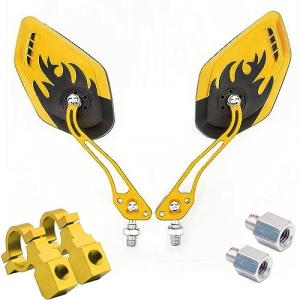 Nakazawa Bicycle Mirrors for Handlebars 2 Pack, Bike Mirrors for Electric Bike,Enhance Safety with Bicycle Mirrors Handlebar Mount,Ideal Bike Mirrors for Handlebars(Yellow)