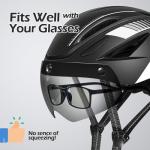 Odoland Adults Bike Helmet with Removable Magnetic Sun Visor, Adjustable Dial Fit Bicycle Cycling Helmet for Mountain Road Bike, Certified Lightweight MTB Ebike Helmet for Men Women, Matte Black