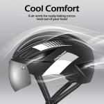 Odoland Adults Bike Helmet with Removable Magnetic Sun Visor, Adjustable Dial Fit Bicycle Cycling Helmet for Mountain Road Bike, Certified Lightweight MTB Ebike Helmet for Men Women, Matte Black