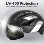 Odoland Adults Bike Helmet with Removable Magnetic Sun Visor, Adjustable Dial Fit Bicycle Cycling Helmet for Mountain Road Bike, Certified Lightweight MTB Ebike Helmet for Men Women, Matte Black