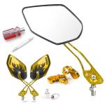 Nakazawa Bicycle Mirrors for Handlebars 2 Pack, Bike Mirrors for Electric Bike,Enhance Safety with Bicycle Mirrors Handlebar Mount,Ideal Bike Mirrors for Handlebars(Yellow)