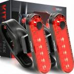Bike Tail Light 2 Pack - Easy Bicycle Rear Light Installation - USB C Rechargeable Bike Lights for Night Riding - 18 Hour Max - Bicycle Brake Safety - 4 Modes LED (Luces para Bicicleta)