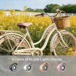 Vintage Bicycle Light 350Lumen High-Brightness Silver Headlights Retro Bicycle Headlights Classic Retro Night Riding Safety Bicycle Fog Lights Headlights with Bracket