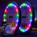 Activ Life Bike Wheel Lights - Night Visibility & Bike Wheel LEDs - Christmas Night Riding Bicycle Lights - Festive Stocking Stuffers - Bicycle Accessories - Multicolor, Pack of 2