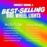 Activ Life Bike Wheel Lights - Night Visibility & Bike Wheel LEDs - Christmas Night Riding Bicycle Lights - Festive Stocking Stuffers - Bicycle Accessories - Multicolor, Pack of 2