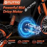 Tuttio Soleil01 Electric-Dirt-Bike Teens Adults - 48V 21AH Electric-Bike 14"/12" Fat Tire Off Road E-Bike High Torque Mini E Bicycle Motorcycle Dirt Bike (US Warehouse)