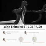 SAVADECK Carbon Fiber Road Bike, Hydraulic Oil Disc Bike with Carbon Fiber Frame and Wheelset, Lightweight Full Carbon Racing Bicycle with Shimano R7120 24S Shift Set for Adults(White,51cm)