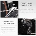 SAVADECK Carbon Fiber Road Bike, Hydraulic Oil Disc Bike with Carbon Fiber Frame and Wheelset, Lightweight Full Carbon Racing Bicycle with Shimano R7120 24S Shift Set for Adults(White,51cm)