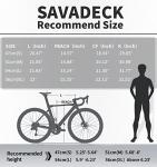 SAVADECK Carbon Fiber Road Bike, Hydraulic Oil Disc Bike with Carbon Fiber Frame and Wheelset, Lightweight Full Carbon Racing Bicycle with Shimano R7120 24S Shift Set for Adults(White,51cm)