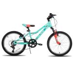 HH HILAND 20 Inch Mountain Bike for Kids Aged 5-12, Lightweight Aluminum Children MTB with Lock-Out Suspension Fork, 7 speeds Gears, Youth Bicycle for Boys Girls Green