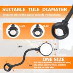 PUYUEYAO Bike Mirror for Handlebar, Adjustable Bicycle Mirror Handlebar Mount, Wide angle rear View shockproof convex mirror for Safe Cycling, Easy Installation, (1 Black-round)