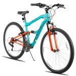 HH HILAND Full Suspension Mens Mountain Bike, 18 Speed, 26 Inch Wheel, Dual V Brake Bike for Men Womens Adult Bicycle