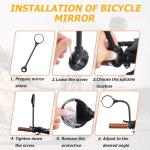 PUYUEYAO Bike Mirror for Handlebar, Adjustable Bicycle Mirror Handlebar Mount, Wide angle rear View shockproof convex mirror for Safe Cycling, Easy Installation, (1 Black-round)