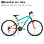 HH HILAND Full Suspension Mens Mountain Bike, 18 Speed, 26 Inch Wheel, Dual V Brake Bike for Men Womens Adult Bicycle