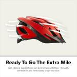 Schwinn Thrasher Helmet for Adults, Red, Size 58-62 cm, for Riders Ages 14+, Lightweight Microshell, Adjustable Dial and Straps, Interior Padding, 20 Air Vents, Removable Visor, Adult Bike Helmet