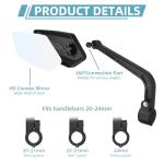 RAOOT Bicycle Mirror | Bike Mirror Handlebar Mount | 360° Adjustable Scratch Resistant Glass Lens | Bike Universal Fit Accessories