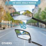 RAOOT Bicycle Mirror | Bike Mirror Handlebar Mount | 360° Adjustable Scratch Resistant Glass Lens | Bike Universal Fit Accessories