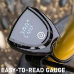 CXWXC Bike Floor Pump with Digital Gauge – 140 PSI Bicycle Tire Pump fits Presta & Schrader Valve – Portable Bike Air Pump with Large Display for Easy to Read (Yellow)