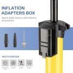 CXWXC Bike Floor Pump with Digital Gauge – 140 PSI Bicycle Tire Pump fits Presta & Schrader Valve – Portable Bike Air Pump with Large Display for Easy to Read (Yellow)