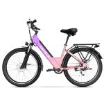 YorkE 26“ Electric Bike for Adult,1000W Peak, up 80 Miles Removable Battery Ebike,Adult Electric Bicycles for All Terrain,Men Women E Bike, 7-Speed, Gradient Pink