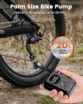 ETENWOLF S0 Mini Bike Pump, 150 PSI Tire Inflator Portable Air Compressor for Bicycles, Cars, Motorcycles, and Sports Balls, Fast Inflate & Auto Stop Bicycle Pump with Gauge (Black)
