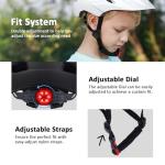 Kids Bike Helmet, Adjustable Toddler Youth Helmet with Detachable Visor & LED Light for 3-5/5-8/8-12 Years Boys Girls, Multi-Sport Helmet for Bicycle Cycling Scooter Skating, 2 Sizes