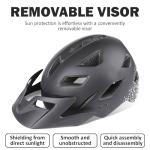Kids Bike Helmet, Adjustable Toddler Youth Helmet with Detachable Visor & LED Light for 3-5/5-8/8-12 Years Boys Girls, Multi-Sport Helmet for Bicycle Cycling Scooter Skating, 2 Sizes