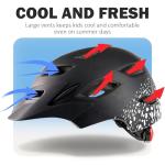 Kids Bike Helmet, Adjustable Toddler Youth Helmet with Detachable Visor & LED Light for 3-5/5-8/8-12 Years Boys Girls, Multi-Sport Helmet for Bicycle Cycling Scooter Skating, 2 Sizes