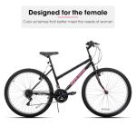 HILAND Bamcbase Womens Mountain Bike, 24 Inch 18 Speeds Hybrid Commuter Bicycle for Adults, Sport Hardtail Trail MTB Black