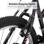 HILAND Bamcbase Womens Mountain Bike, 24 Inch 18 Speeds Hybrid Commuter Bicycle for Adults, Sport Hardtail Trail MTB Black