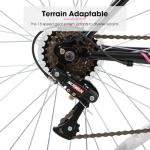 HILAND Bamcbase Womens Mountain Bike, 24 Inch 18 Speeds Hybrid Commuter Bicycle for Adults, Sport Hardtail Trail MTB Black