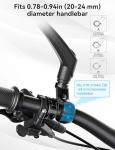 Bicycle Mirror for Handlebars 360° Adjustable and Rotatable, Wide E Bike Mirror Handlebar Mount with Long Arm, Safe HD Bike Rear View Mirror for Scooter, Motorcycle, Foldable Ebike Accessory Left 1PCS