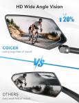 Bicycle Mirror for Handlebars 360° Adjustable and Rotatable, Wide E Bike Mirror Handlebar Mount with Long Arm, Safe HD Bike Rear View Mirror for Scooter, Motorcycle, Foldable Ebike Accessory Left 1PCS