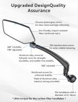Bicycle Mirror for Handlebars 360° Adjustable and Rotatable, Wide E Bike Mirror Handlebar Mount with Long Arm, Safe HD Bike Rear View Mirror for Scooter, Motorcycle, Foldable Ebike Accessory Left 1PCS