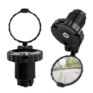 Mesee 2 Packs Bike Mirrors for Handlebar Ends Rear View Mirror Foldable Bicycle Handle Bar Mirrors Adjustable Wide Angle Bike Handlebar HD Glass Convex Rearview Mirror for Safe Cycling