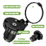 Mesee 2 Packs Bike Mirrors for Handlebar Ends Rear View Mirror Foldable Bicycle Handle Bar Mirrors Adjustable Wide Angle Bike Handlebar HD Glass Convex Rearview Mirror for Safe Cycling