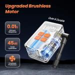 Mini Bicycle Pump with Gauge, Max 150PSI Electric Bike Pump with Presta & Schrader Valve, 4X Faster, Auto Stop, Brushless Motor, Upgraded Portable Bike Tire Pump for E-Bike, MTB, Road Bike, Ball, etc