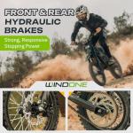 Windone K20 Electric Bike for Adults, 1000W Peak Motor, 28MPH Speed & 60-Mile Range (PAS), 7-Speed All-Terrain Fat Tire Ebike with Cruise Control, UL Certified, Moped E-Bike for Commuting Beach Snow