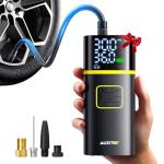 AUXITO Tire Inflator Portable Air Compressor - 150PSI 1Min Fast Inflate Air Pump for Car Tires with Tire Pressure Gauge, LED Flashlight, Portable Tire Inflatores for Car, Sedan, Motorcycle, Bike, Ball