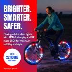 Activ Life Bike Wheel Lights (2 Tire, Patriotic) Brighter and LED Visible from All Angles, for Easter Basket Stuffers, Spring Break Essentials & Beach Vacation, Cool Family Fun, Birthday Gift