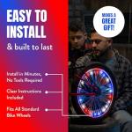 Activ Life Bike Wheel Lights (2 Tire, Patriotic) Brighter and LED Visible from All Angles, for Easter Basket Stuffers, Spring Break Essentials & Beach Vacation, Cool Family Fun, Birthday Gift