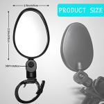 Hestya 4 Pcs Bike Mirror 360 Degree Adjustable Safe Rotatable Handlebar Mirror Bicycle Accessories Shockproof Acrylic Convex for Mountain Road Bike